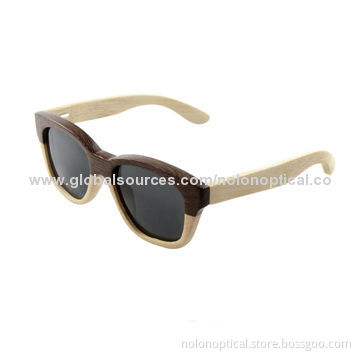 Colorful Wooden Sunglasses in Dark Brown with FDA Mark